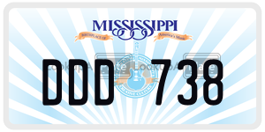 DDD738  license plate in MS