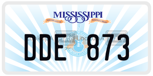 DDE873  license plate in MS