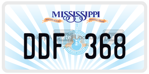 DDF368  license plate in MS