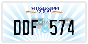 DDF574  license plate in MS