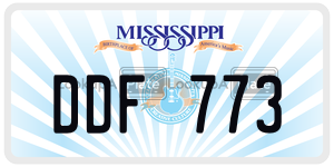 DDF773  license plate in MS