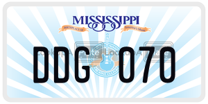 DDG070  license plate in MS