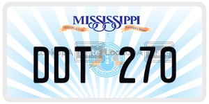 DDT270  license plate in MS