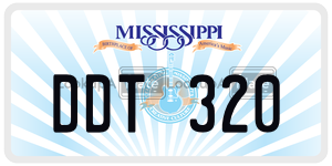 DDT320  license plate in MS
