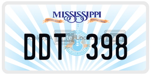 DDT398  license plate in MS