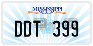 DDT399  license plate in MS