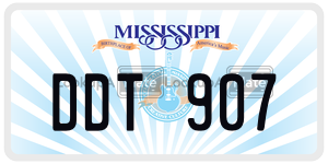 DDT907  license plate in MS