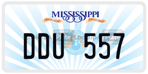 DDU557  license plate in MS