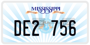 DE2756  license plate in MS