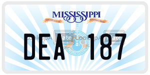DEA187  license plate in MS