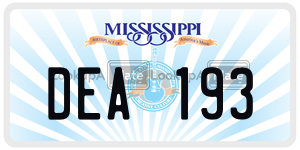 DEA193  license plate in MS