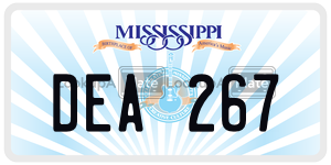 DEA267  license plate in MS