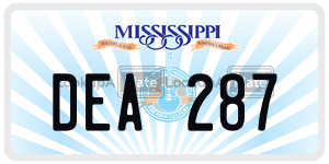 DEA287  license plate in MS