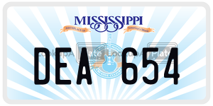 DEA654  license plate in MS