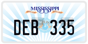 DEB335  license plate in MS
