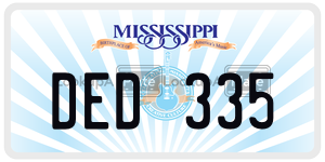 DED335  license plate in MS