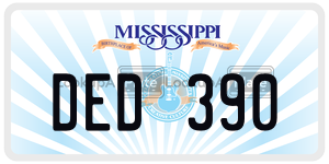 DED390  license plate in MS