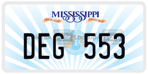 DEG553  license plate in MS