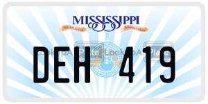 DEH419  license plate in MS