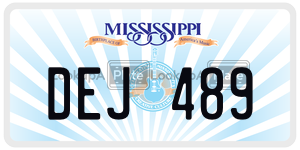 DEJ489 license plate in Mississippi