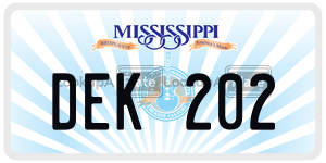 DEK202  license plate in MS