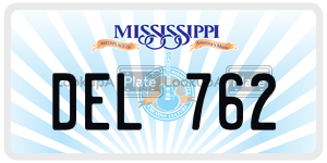 DEL762  license plate in MS