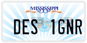 DES1GNR  license plate in MS