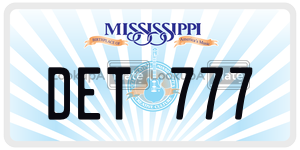 DET777  license plate in MS