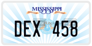 DEX458  license plate in MS