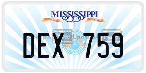 DEX759  license plate in MS
