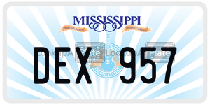 DEX957  license plate in MS