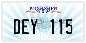 DEY115  license plate in MS