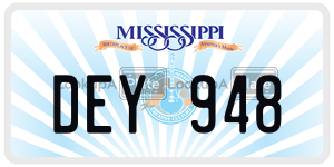 DEY948  license plate in MS