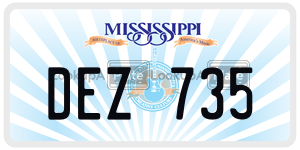 DEZ735  license plate in MS