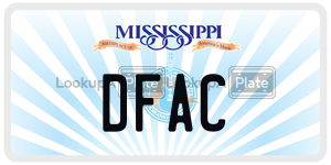 DFAC  license plate in MS