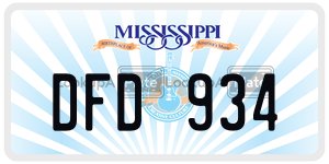 DFD934  license plate in MS