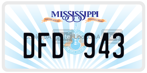 DFD943  license plate in MS