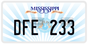 DFE233  license plate in MS