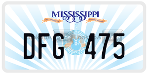 DFG475  license plate in MS