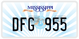 DFG955  license plate in MS