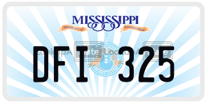 DFI325  license plate in MS
