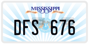 DFS676  license plate in MS