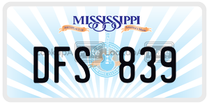 DFS839  license plate in MS