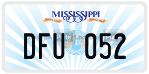 DFU052  license plate in MS