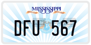 DFU567  license plate in MS