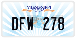 DFW278  license plate in MS
