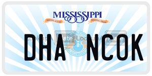 DHANCOK  license plate in MS