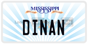 DINAN  license plate in MS