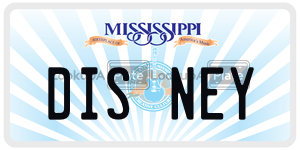 DISNEY  license plate in MS