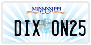 DIXON25  license plate in MS